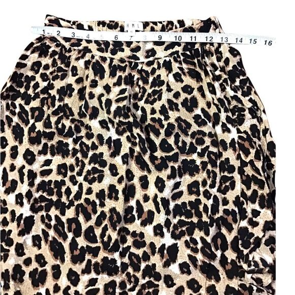 THML Leopard Print Asymmetrical Ruffle Midi Length Skirt - Picture 4 of 12